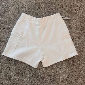 aritzia sweatshorts white